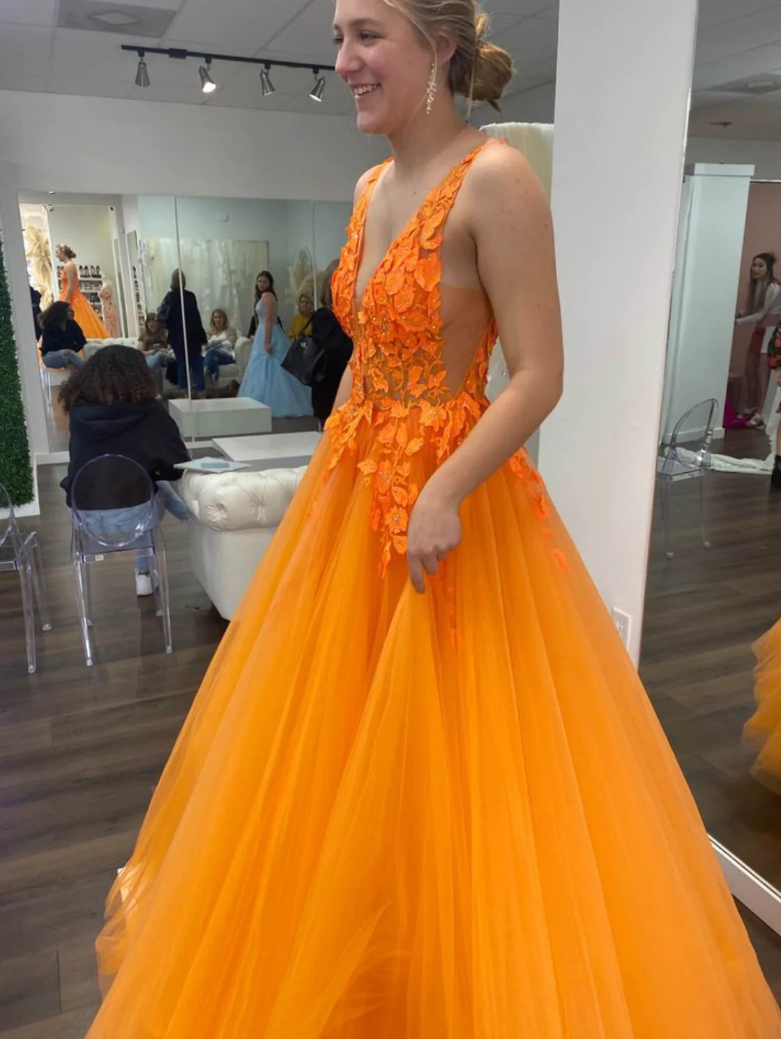 orange prom dress